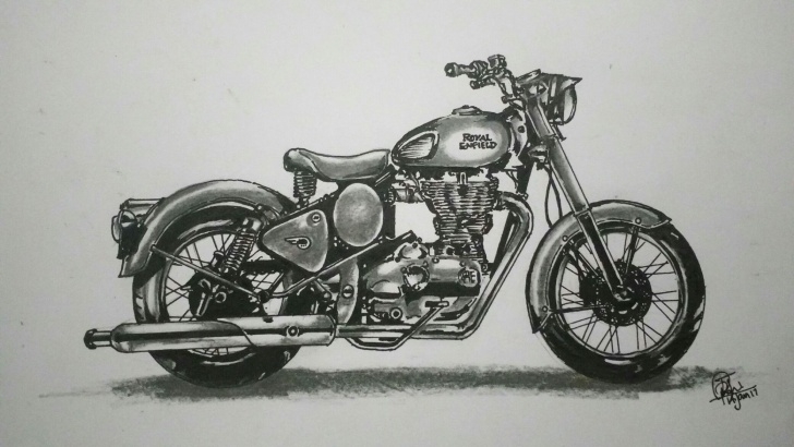Amazing Bullet Pencil Drawing Simple 12 Exceptional Royal Enfield Pencil Sketch Photos - Sketch - Sketch Arts Images