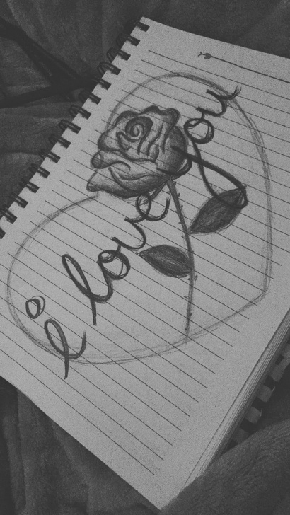 Amazing I Love You Pencil Drawing Tutorial I Love You Lettering Rose Heart Art | Drawings In 2019 | Art Pictures
