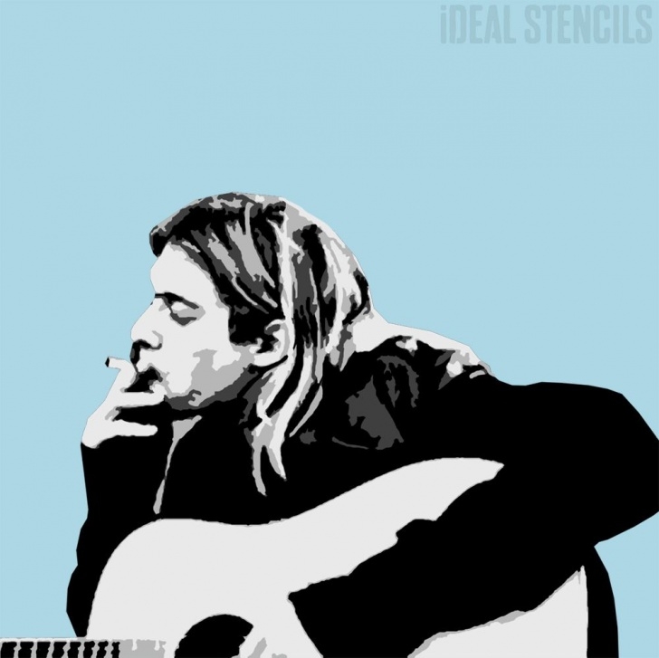 Amazing Kurt Cobain Stencil Art Easy Kurt Cobain Multilayer Stencil Pic