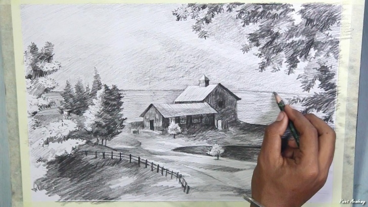 Awesome Beautiful Scenery Sketch Courses How To Draw A Beautiful Scenery In Pencil | Step By Step Pencil Images