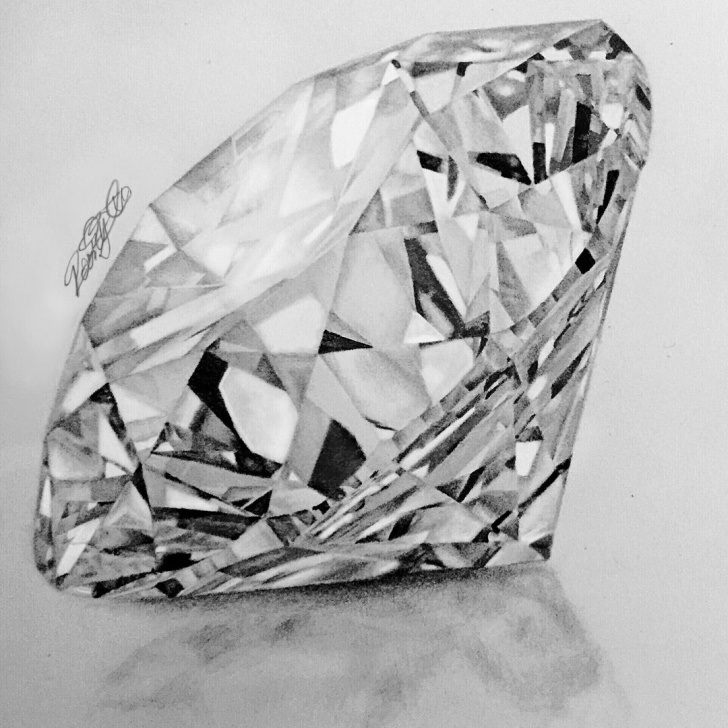Awesome Diamond Pencil Drawing Simple Realistic Diamond Drawing At Paintingvalley | Explore Collection Photos