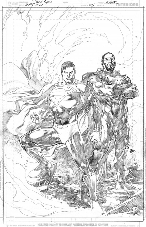 Awesome Ivan Reis Pencils for Beginners Superman (2018) 05 Cover - Ivan Reis - Pencils Only, In Chiaroscuro Pics