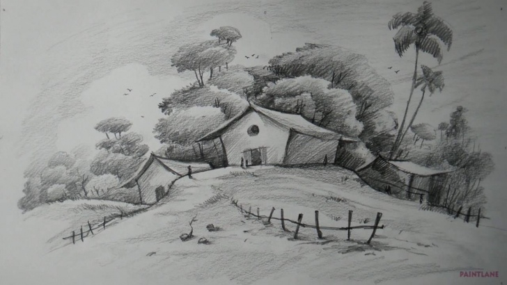 Awesome Pencil Shading Scenery Drawing Tutorial Shading Drawing Of Scenery And Pencil Shading Drawings Scenery Pictures