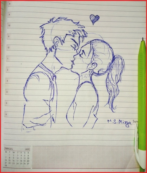 Awesome Pencil Sketch Of Kissing Couple Lessons Kiss Sketch Image At Paintingvalley | Explore Collection Of Kiss Image