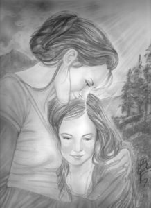 Awesome Pencil Sketches Of Mother And Daughter Lessons Mother And Daughter Sketch At Paintingvalley | Explore Picture