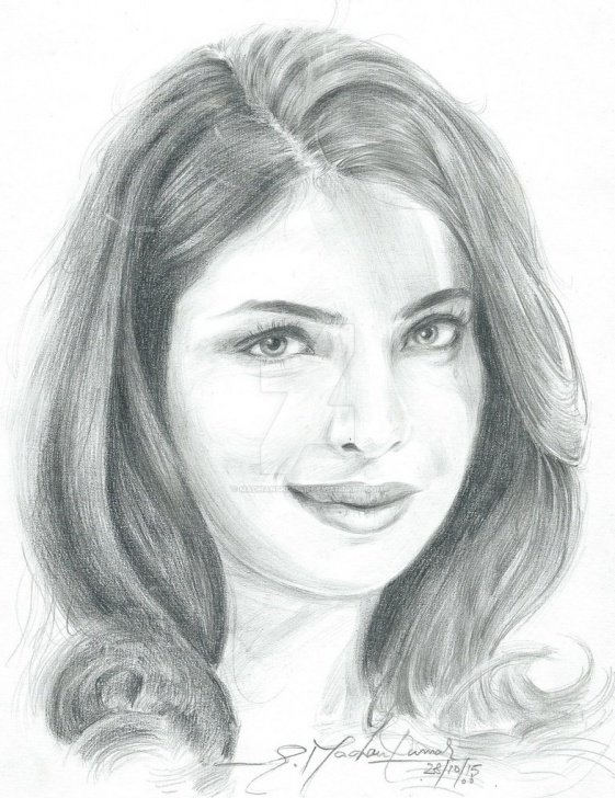 Awesome Priyanka Chopra Pencil Sketch Lessons Pencil Portrait Of Priyanka Chopra By Madhanskumar On Deviantart Pic