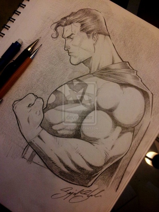Awesome Superman Pencil Sketch for Beginners Superman Pencil Comission By Sajad126@deviantart | Superman Picture
