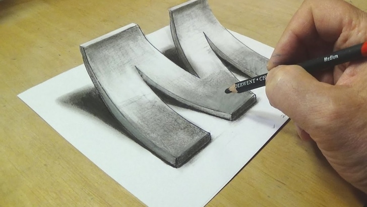 Best 3D Shading Drawing Free How To Draw 3D Letter M - Drawing With Pencil - By Vamos Photos