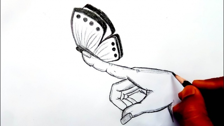 Best Butterfly Drawings In Pencil Techniques How To Draw A Butterfly - Butterfly On A Finger - Butterfly Drawings In Pencil - (Easy Drawing) Picture