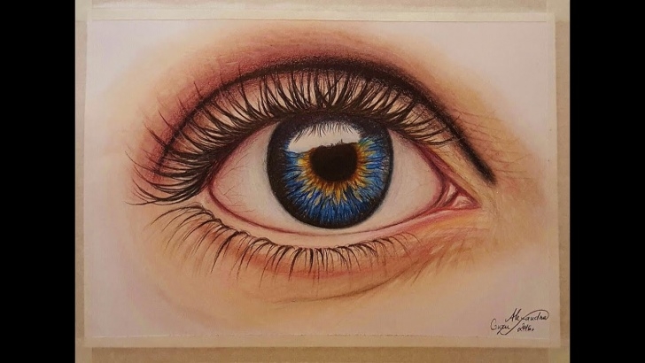 Best Eye Color Pencil Drawing for Beginners How I Draw-Paint Realistic Eye-Super Speed Video-Colored Pencil And Pastel Photo