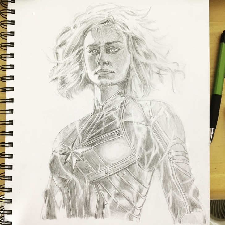 Best Marvel Pencil Drawings Courses Pencil Drawing Of Captain Marvel : Marvel Picture