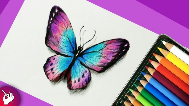 Best Pencil Crayon Drawings for Beginners How To Draw A Butterfly With Colored Pencils - Pencil Drawing Photo