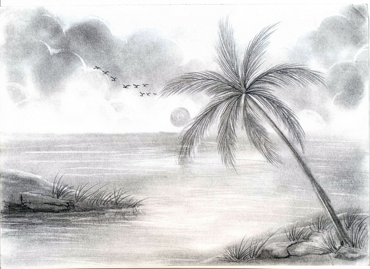 Best Pencil Shading Drawings Nature Simple Drawing Of Nature With Boat By Pencil Shading Drawing Scenery Pics