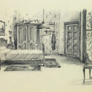 Pencil Sketch Of A Bedroom
