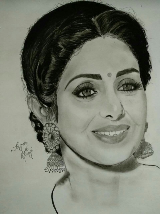 Best Pencil Sketch Of Techniques Fan Pencil Sketch Of Sridevi Ji | My Board In 2019 | Pencil Sketch Pic
