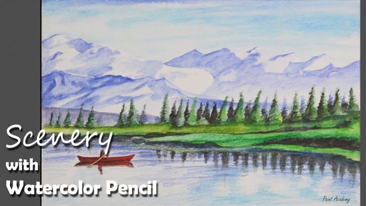 Best Watercolor Pencil Landscape Tutorials How To Paint A Mountain Scenery With Watercolor Pencil Pictures