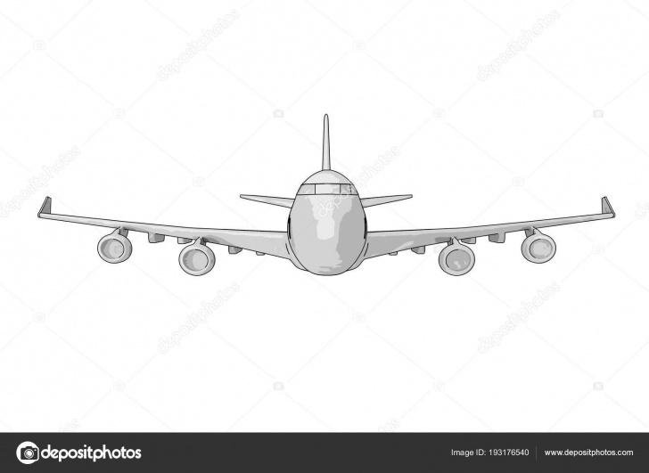 Excellent Airplane Pencil Drawing Lessons Sketch Of Passenger Airplane Pencil Drawing. 3D Rendering — Stock Pic