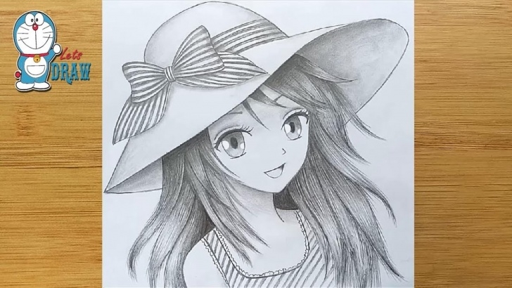 Excellent Drawing Anime Pencil Tutorials How To Draw Anime Girl With Hat || Manga Girl Pencil Sketch Picture