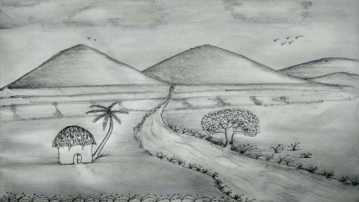 Excellent Easy Pencil Sketches Of Nature Easy How To Draw Scenery Of Nature Shadow By Pencil Sketch Very Easy Step By Step Photos