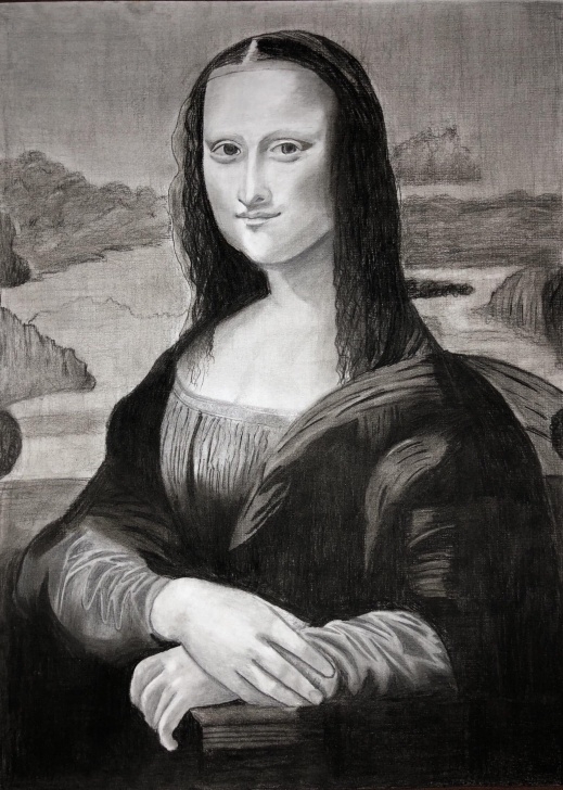 Excellent Mona Lisa Pencil Drawing Tutorials Mona Lisa Drawing Using Graphite And Charcoal Pencils. : Drawing Images