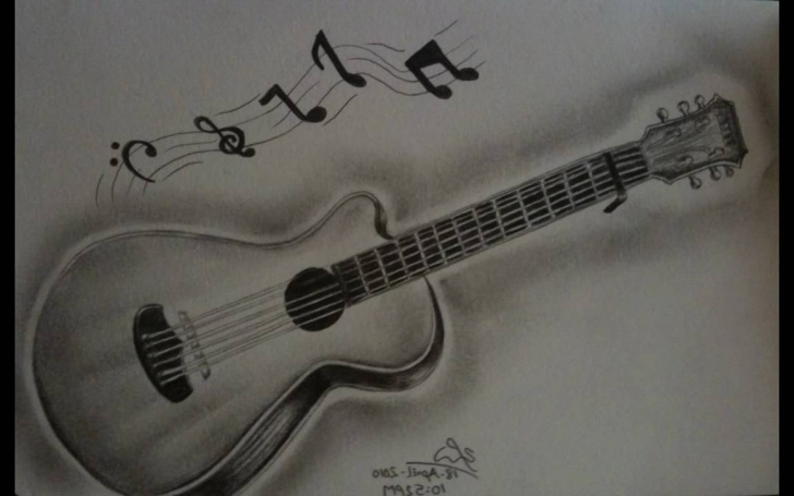 Excellent Pencil Drawing Guitar Step by Step Drawings Guitar Sketch And Guitar Drawing Sketch Pencil Drawings Of Pictures