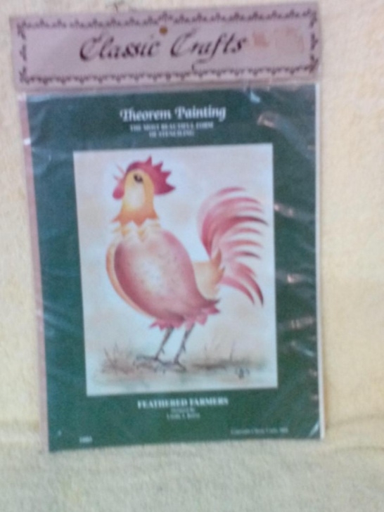 Excellent Theorem Painting Supplies Tutorial Kit-Theorem Painting, Elegant Stenciling, Feathered Farmers, Kit By Classic Crafts, Vintage Pic