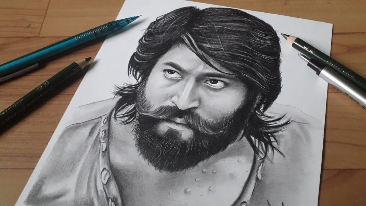 Excellent Yash Pencil Sketch Free Kgf Drawing | Rocking Star Yash | Hyper Realistic Pencil Sketch | By Raza Arts Pic