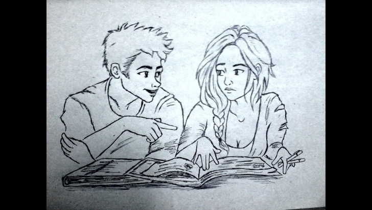 Fantastic Friendship Day Pencil Sketches Tutorials Friendship Day Special / Drawing Of A College Couple Images