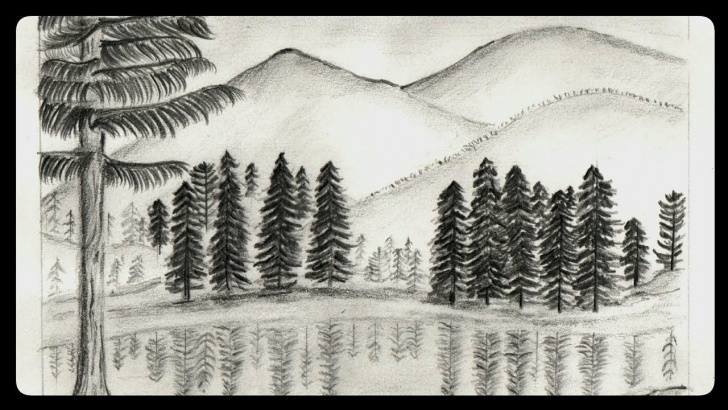 Fantastic Mountain Pencil Drawing for Beginners How To Draw A Misty Mountain Scenery By Pencil Sketch | Step By Step  Drawing Of A Lake At The Hill Images