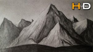 Fantastic Mountain Pencil Sketch Simple How To Draw Mountains Whith Pencil Step By Step, Drawing Landscape  -Subtitled- Photo