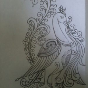 Peacock Pencil Sketch Drawing