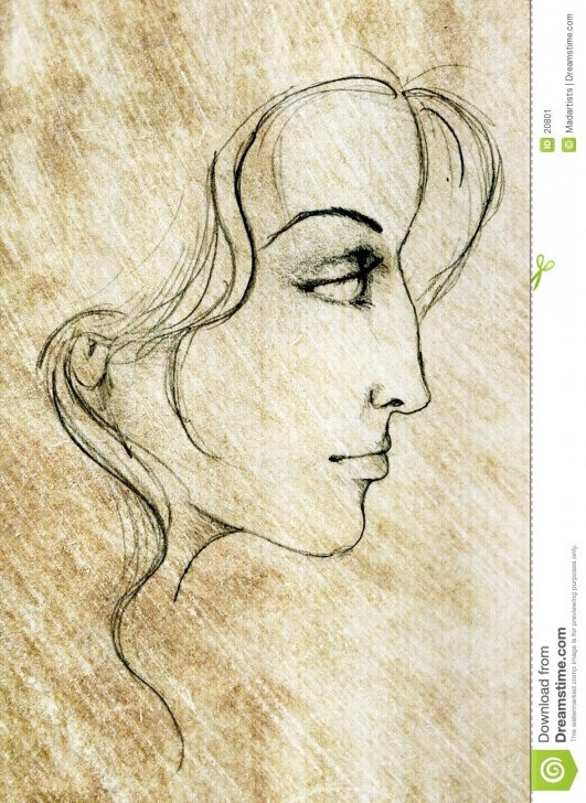 Fantastic Pencil Sketch Of Woman Face Techniques Face Of Woman Sketch Drawing Stock Illustration - Illustration Of Images