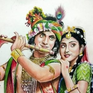 Serial Radha Krishna Pencil Sketch