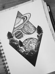 Fantastic Space Pencil Drawing Tutorial Space Tattoo Idea. Space Drawing | Tattoos In 2019 | Space Drawings Picture