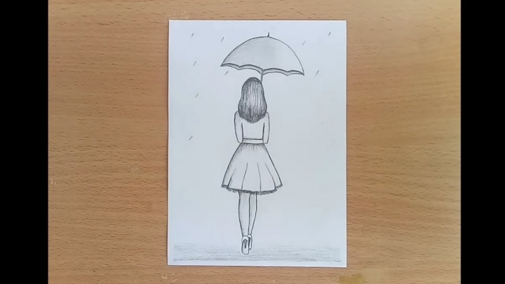 Fantastic Umbrella Pencil Drawing Lessons How To Draw A Girl With Umbrella Pencil Sketch Step By Step. Photos