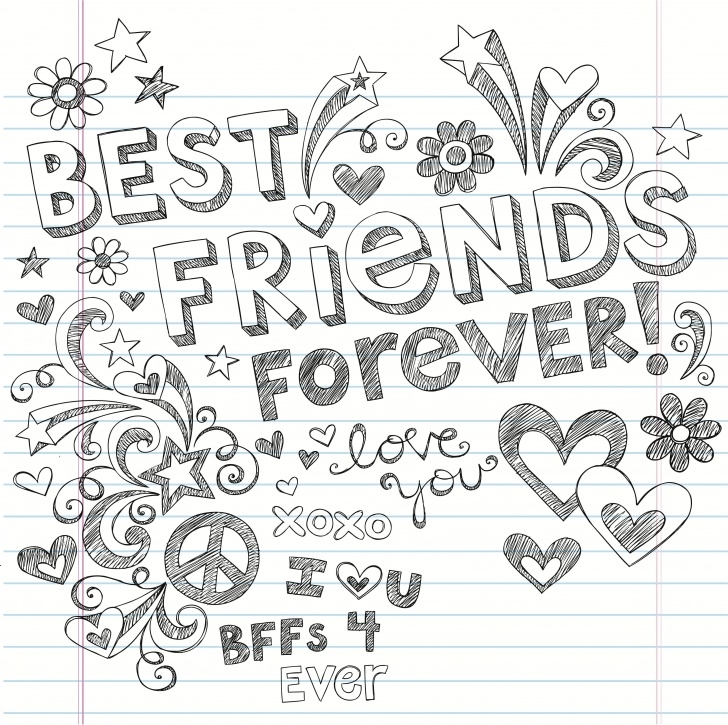 Fascinating Friendship Day Pencil Drawings Tutorial Cute Bff Doodle | My Bffs | Best Friend Drawings, Bff Drawings, How Photos