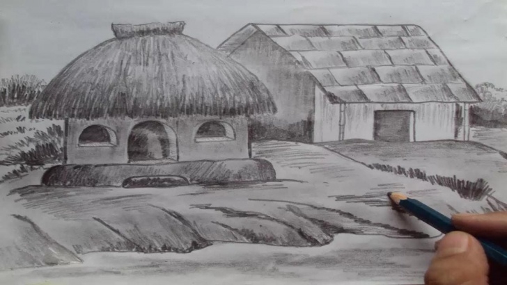 Fascinating Pencil Shading Drawings Scenery Ideas How To Draw A House, Shading With Pencil - Youtube | Sketches In Pics