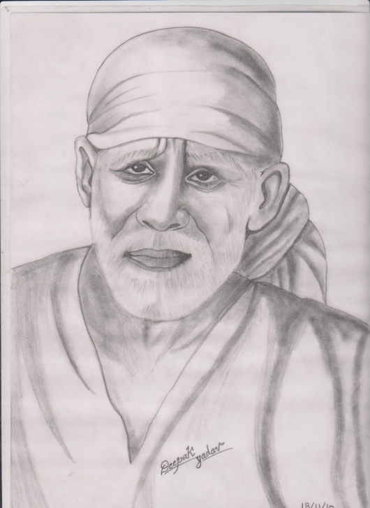 Fascinating Sai Baba Pencil Drawing Techniques Sai Baba Sketch Drawing And Pencil Sketch My Photo Sai Baba Pencil Pics