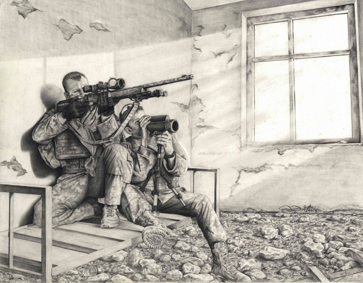 Fascinating Soldier Pencil Drawing Step by Step Sketch Artist': Soldier Uses Pencil To Capture Army Life | Article Picture