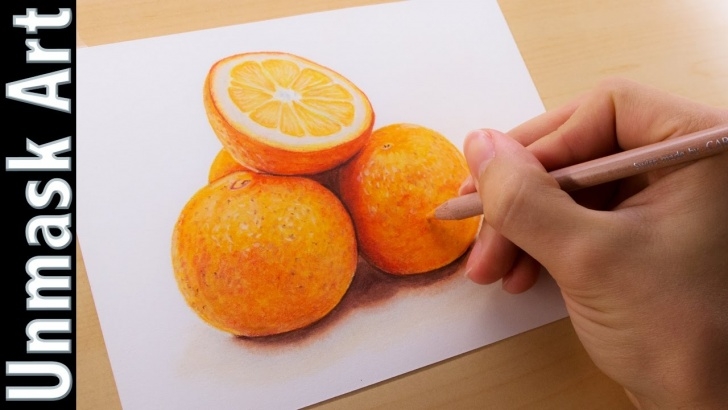 Fascinating Still Life Drawing In Colour Pencil Lessons Oranges Still Life | Colored Pencil Drawing Time Lapse Photo