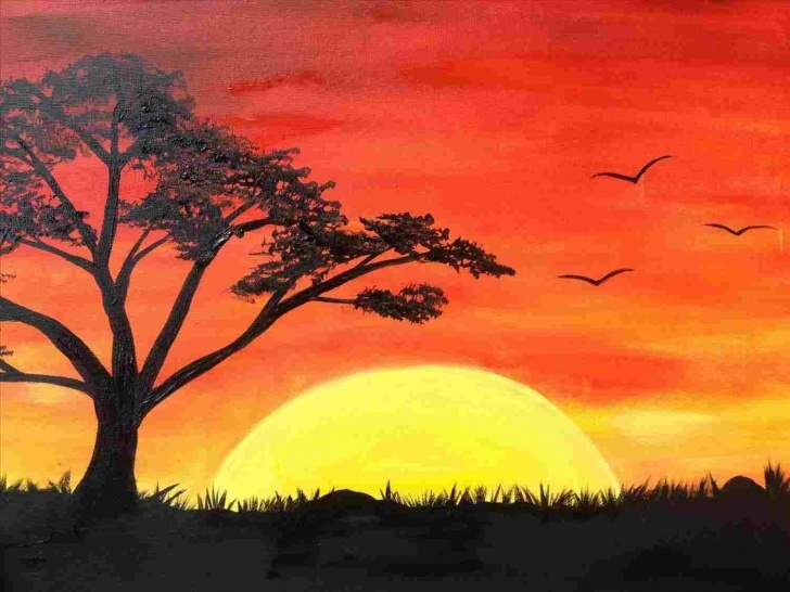 Fascinating Sunset Drawings In Pencil Tutorials Pencil Easy Sunset Drawing | Drawing Work Pic