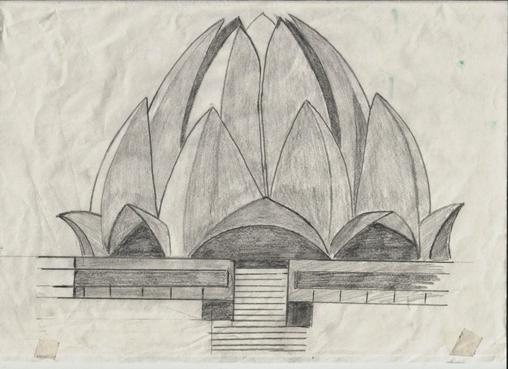 Fascinating Temple Pencil Drawing for Beginners Pencil Sketch Of Lotus Temple And Random Sketches | Manchester Image