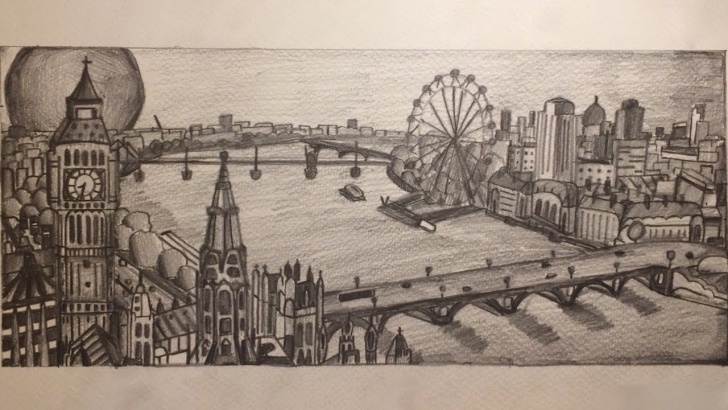 Fine City Pencil Drawing Tutorials Drawing The London City Skyline With Hb Pencil Images