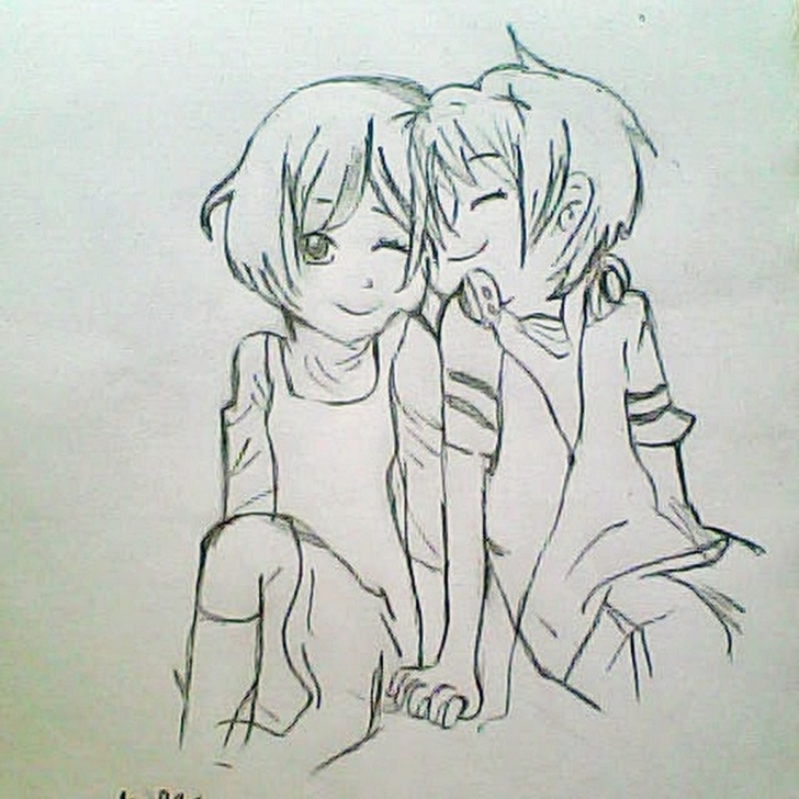 Fine Couple Sketches Easy Free Cartoon Couple Sketch At Paintingvalley | Explore Collection Of Images