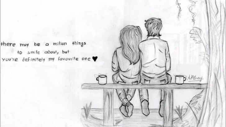 Fine Couple Sketches To Draw Techniques Love Couple Drawing. . . Image