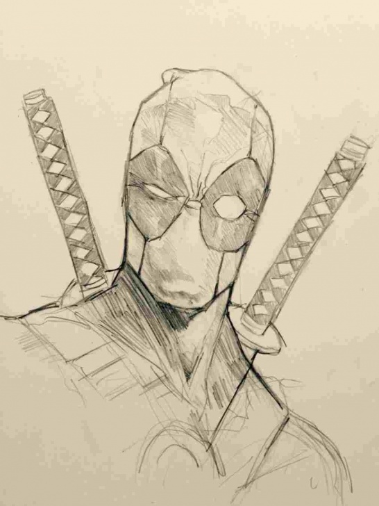 Fine Deadpool Pencil Sketch Free Black And White Deadpool Pencil Drawing Pic