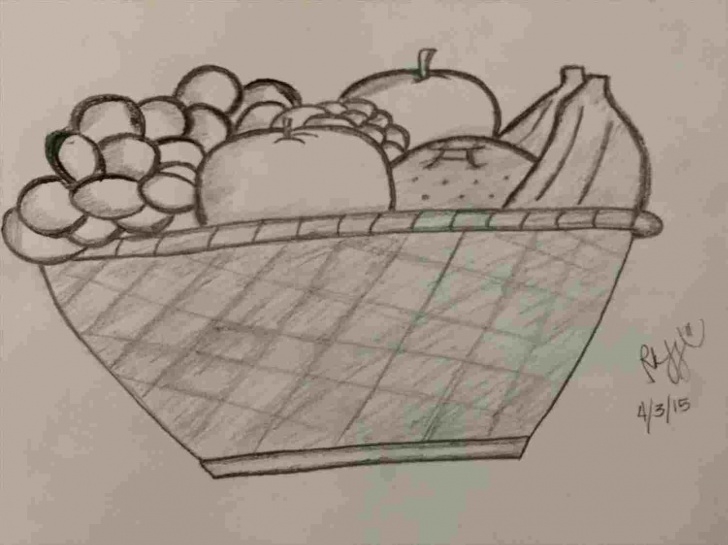 Fine Fruit Basket Pencil Drawing Lessons Pencil Sketches Of Fruit Basket Pics