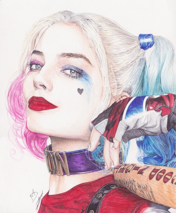 Fine Harley Quinn Pencil Drawing Tutorials Harley Quinn Drawing, Pencil, Sketch, Colorful, Realistic Art Images Pictures