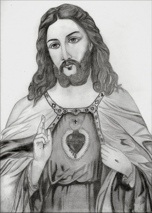 Fine Jesus Pencil Sketch Step by Step Sketch Picture Of Jesus At Paintingvalley | Explore Collection Image