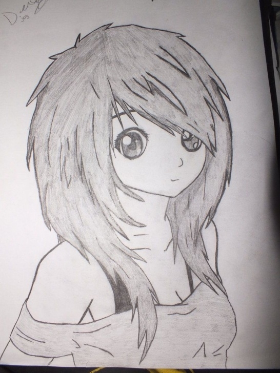 Fine Manga Sketches In Pencil Tutorials Anime Girl | Depression Drawings | Anime Girl Drawings, Cute Girl Picture